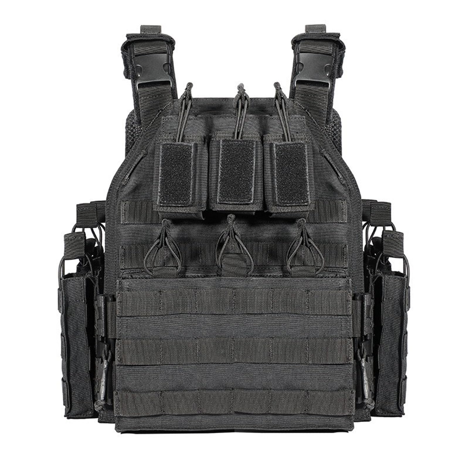Chaleco táctico de liberación rápida, Chaleco MOLLE Multifuncional para Exteriores, Equipo de protección, Uniforme de Entrenamiento Militar Adecuado para Defensa Personal (Black 1)