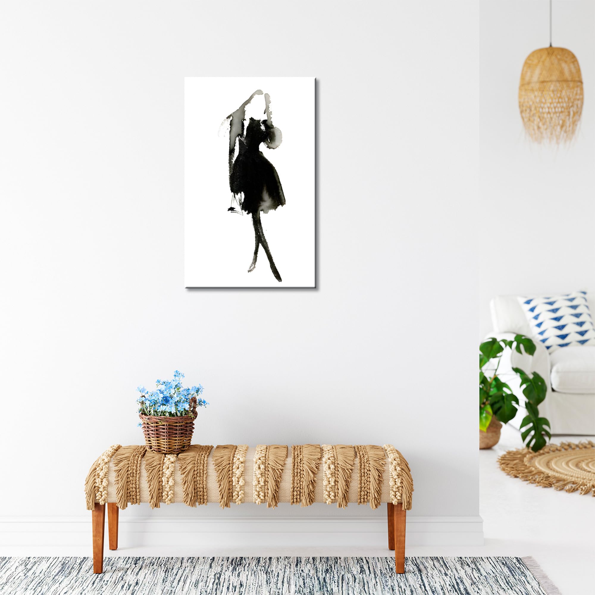 DECLINA Wandbild, schwarze Eleganz, Wanddekoration, abstrakte Kunst, Premium Foto auf glänzendem Acrylglas, französische Werkstatt
