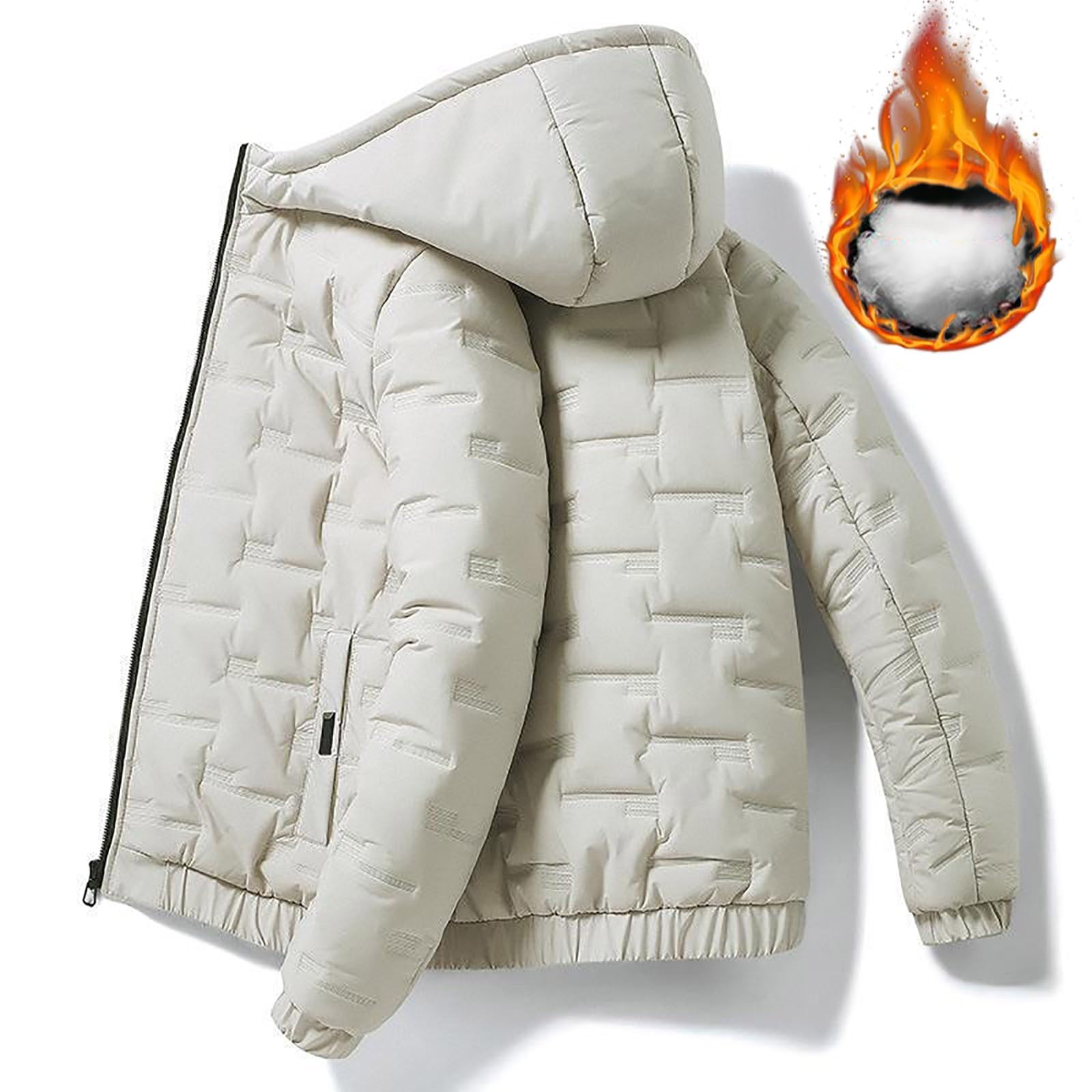 SRZYMJ Winterjacke Herren Übergangsjacke Leichte Steppjacke mit Kapuze Einfarbig Daunenjacke mit Taschen Warm herbstjacke Freizeit Wanderjacke Wintermantel Winter jacken Mantel