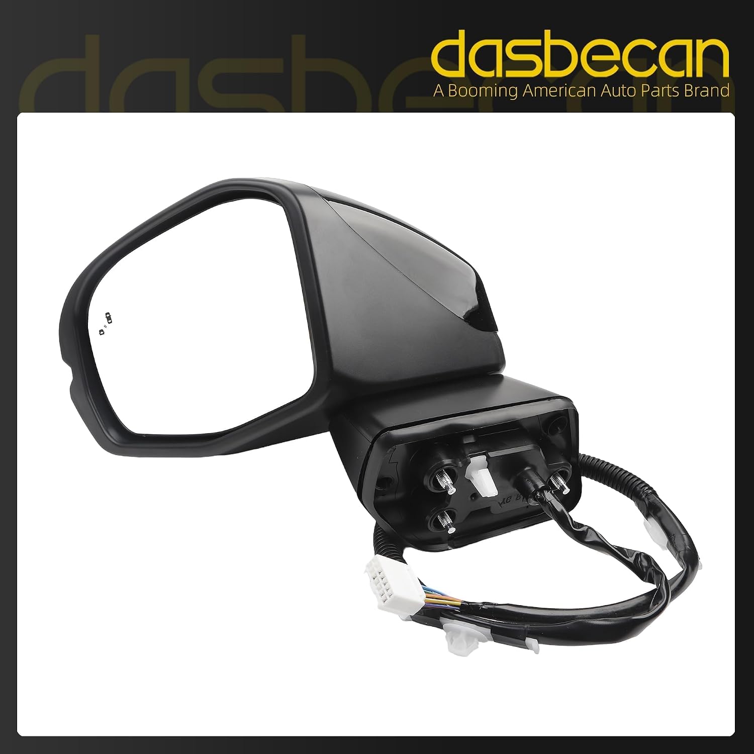 Dasbecan Left Driver Side Door Mirror Compatible with 2023-2027 Honda CRV C-RV with Heated Turn Signal Light Blind Spot Detection Manual folding Power Glass Black 8pins