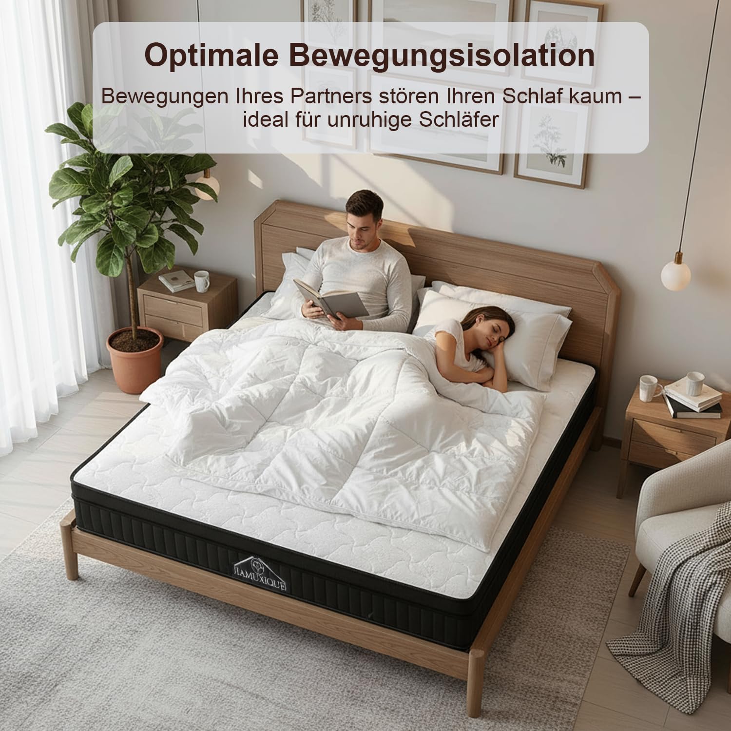 Materasso 90 x 200 cm, altezza 25 cm, durezza H3 media, materasso ibrido a 7 zone, materasso ortopedico a molle insacchettate con schiuma confortevole, traspirante, riduzione della