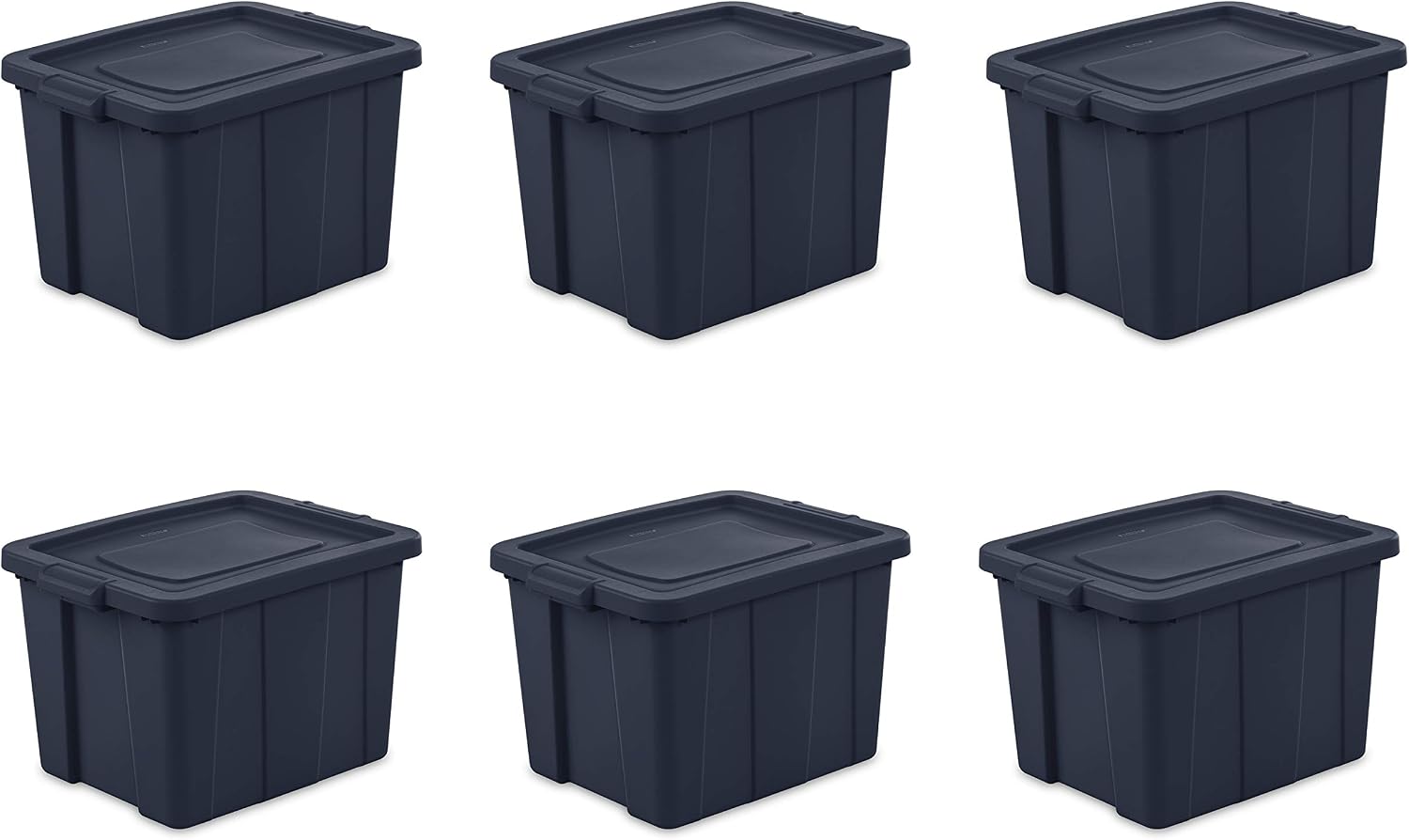 Sterilite 16788N06 Storage Tote, 18 Gallon, Dark Indigo , Pack of 6
