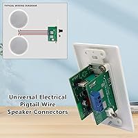 Vista 6 de receptor amplificador de control de audio en pared compatible con Bluetooth, 2 canales, placa de pared con entrada USB, micrófono (3.5mm) Aux, 120W