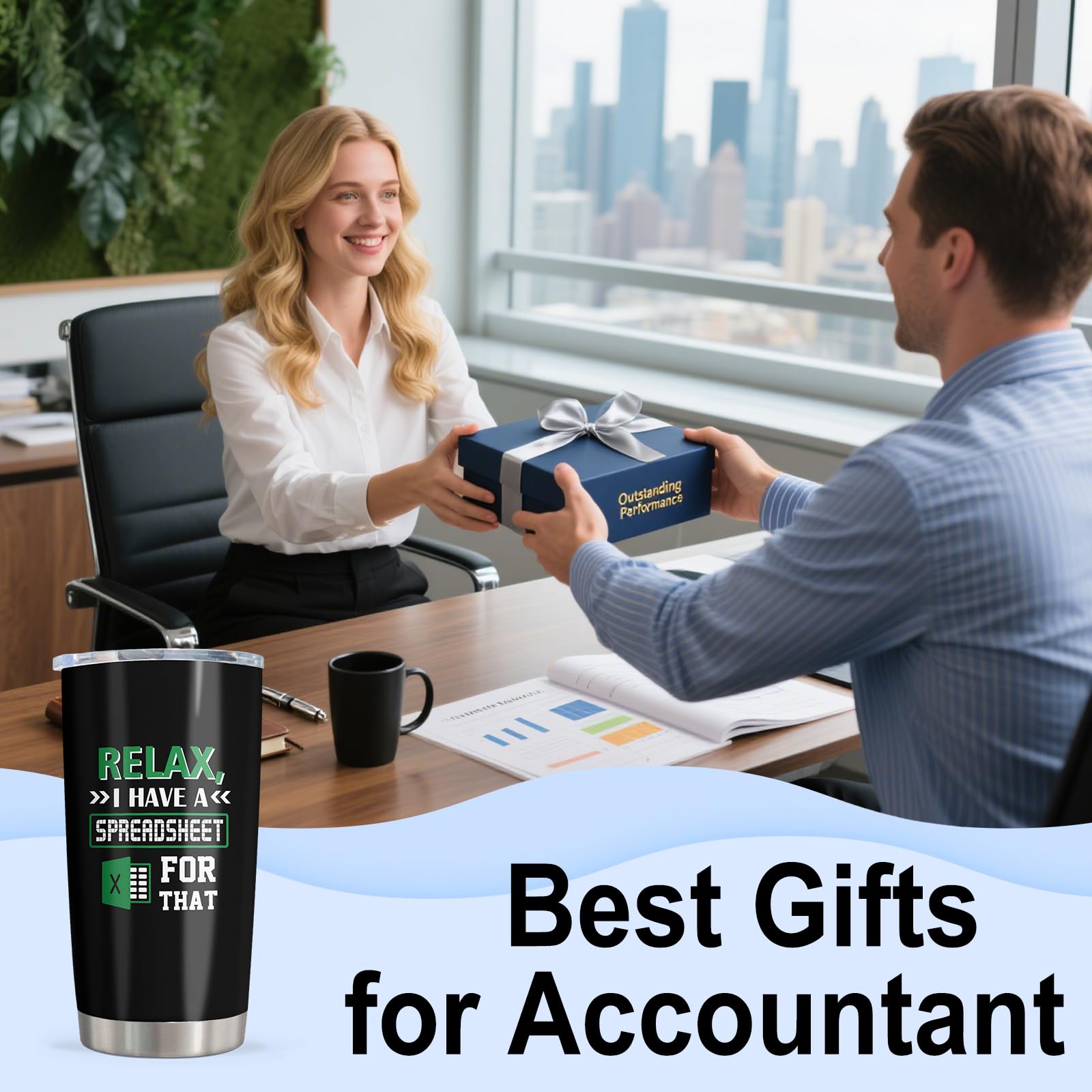 Accountant Gifts, Spreadsheet Tumbler 20oz, Funny Spreadsheet Gifts for Boss, CPA, Coworker, Auditors, Finance Professionals, Women, Men, Accountant/CPA Birthday Christmas Gift, Accounting Cup