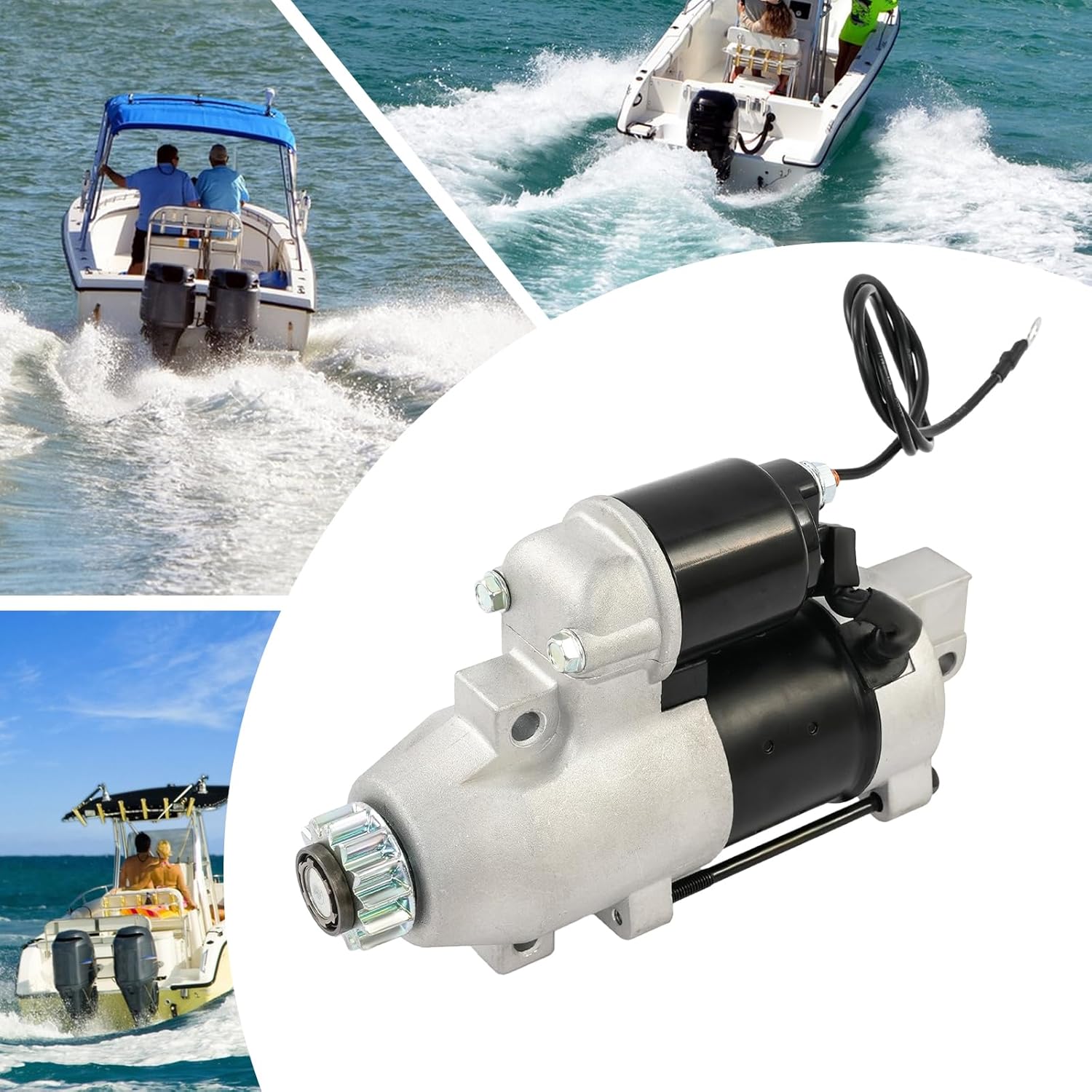 Starter Motor for Yamaha 4 Stroke 150-250HP Outboard, 63P-81800-00 Starter Assy Fits F150 F200 F225 F250 FL Series, 12V 1.4KW Boat Engine Starting Motor