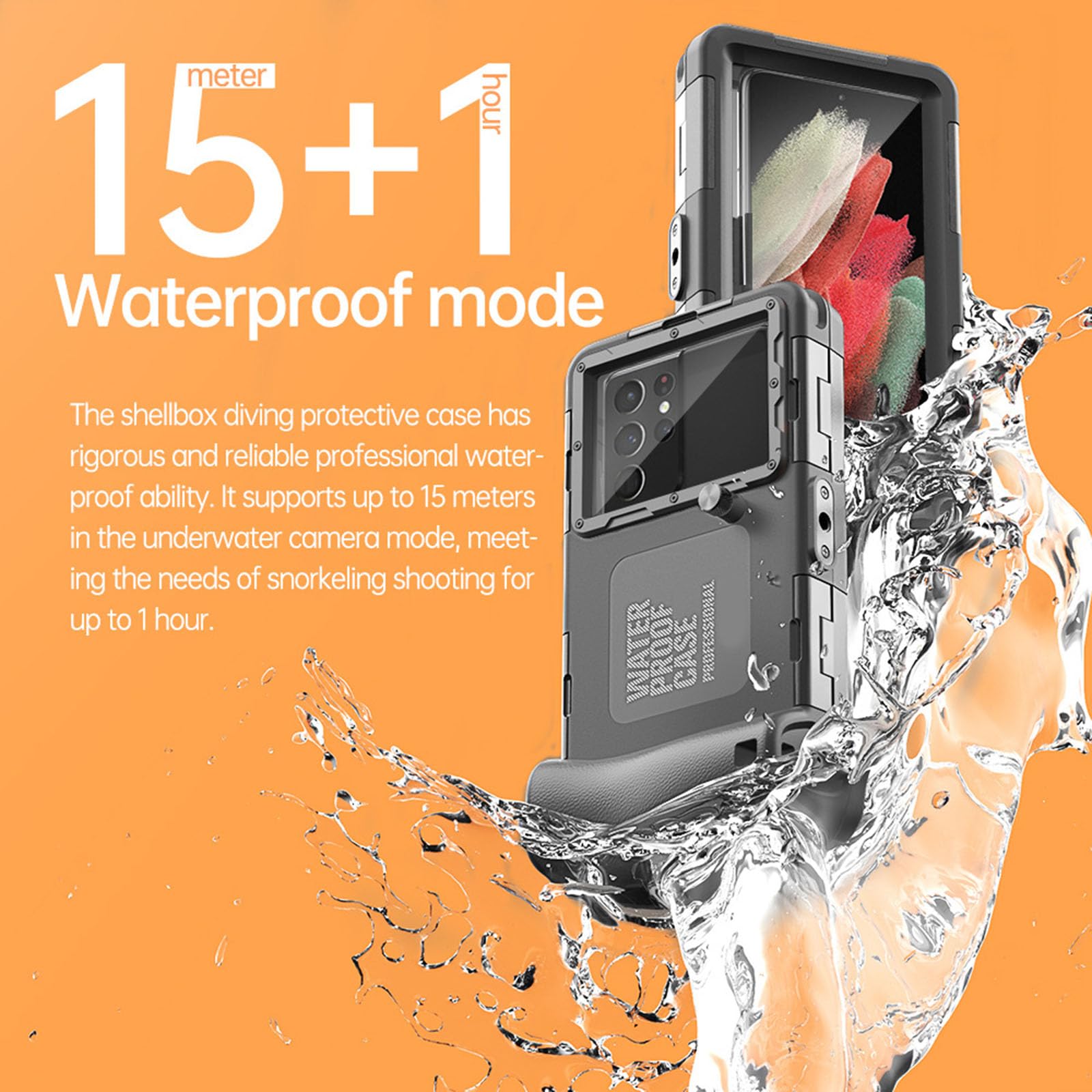 Custodia per telefono da 15 m per immersioni con snorkeling con custodia per telefono subacquea resistente alle alte pressioni