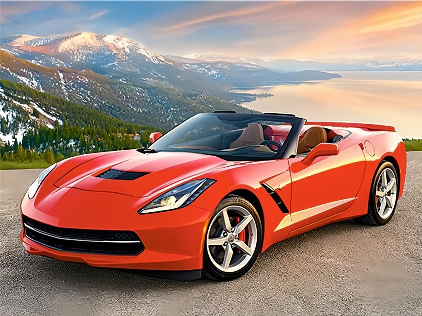 Red Cool Sports Car Diamond Painting By Number Kits - NineHorse 5D Full Drill Crystal Rhinestone Painting Embroidery Cross Stitch Set, Home Decor Gift(11.8x15.7 Inches)-picture-18