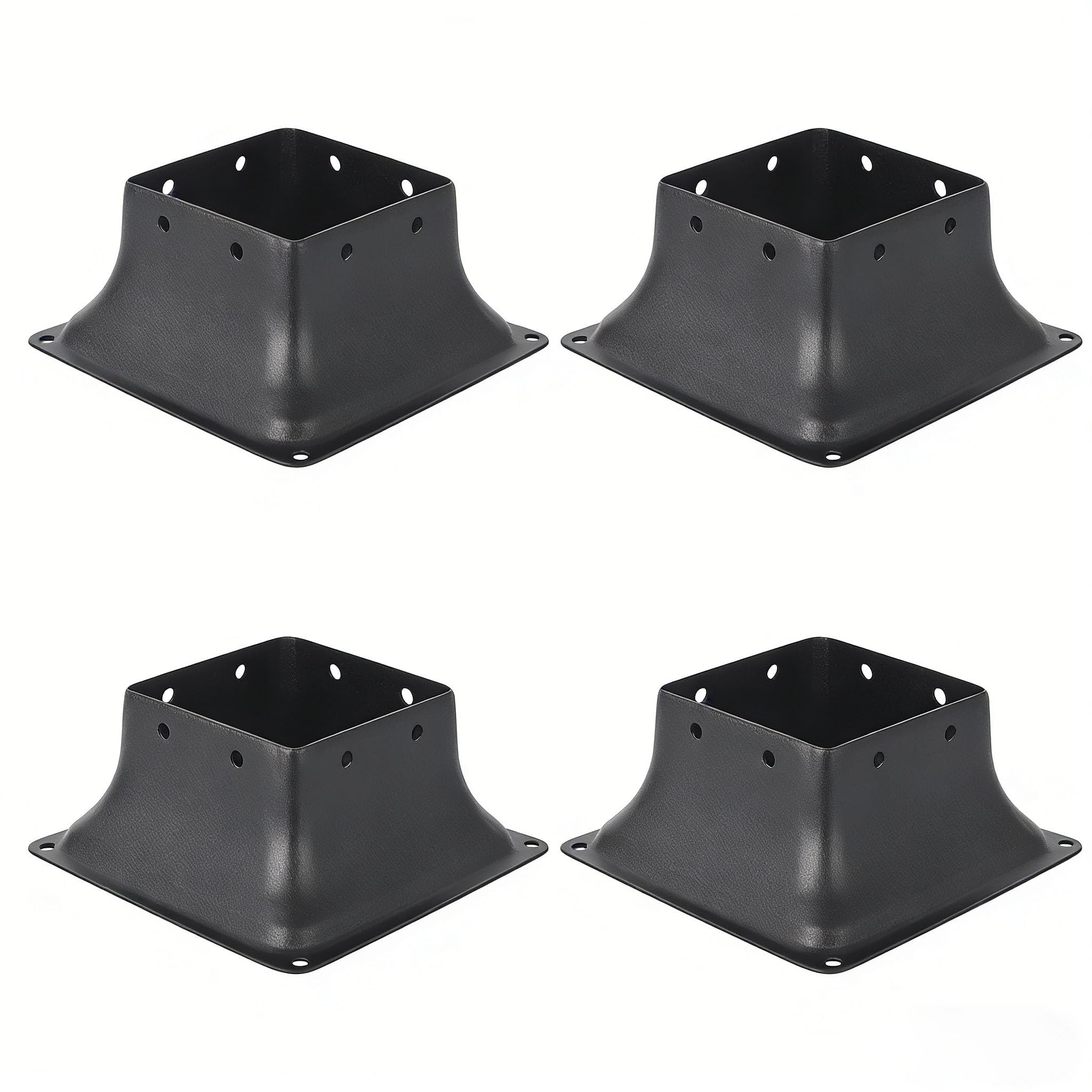 GarveeHome 4x4 Post Base 4Pcs, (Inner Size 3.6"X3.6") Heavy-Duty Post Anchors, Powder Coated Deck Post Base Fit, Fence Post Holder Support Bases, Support Deck Base Plate Pergola Brackets Fence Kit