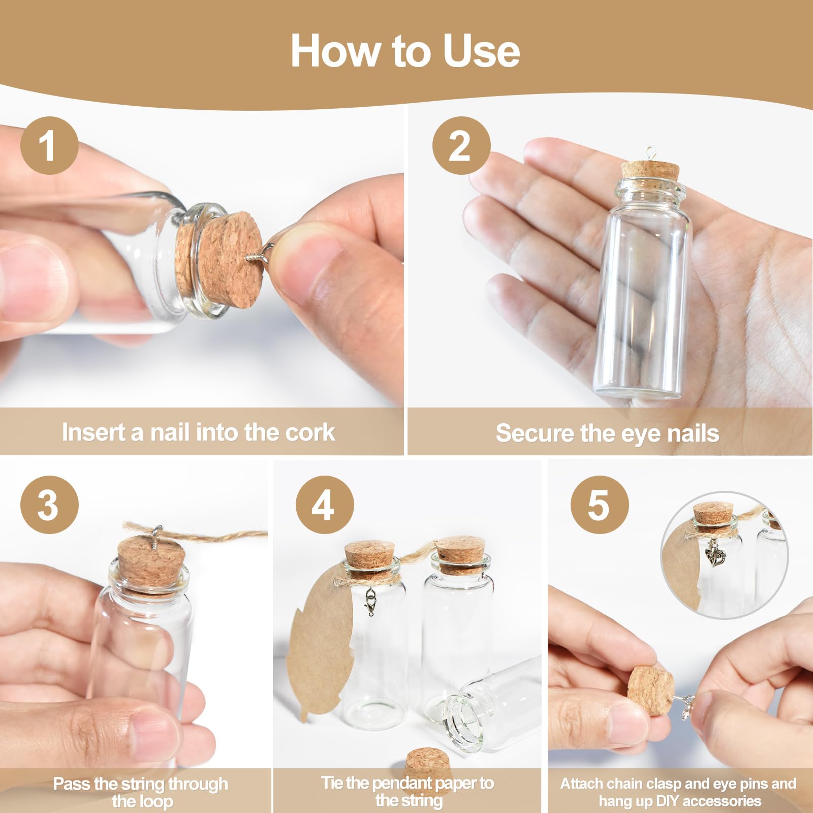 GEKUPEM Simonedy 10 Pcs Small Bottles with Corks Mini Glass Bottles with Cork Stoppers Mini Jars Wish Bottles for DIY Art Crafts Projects Party Decoration Wedding Favors Q5B3