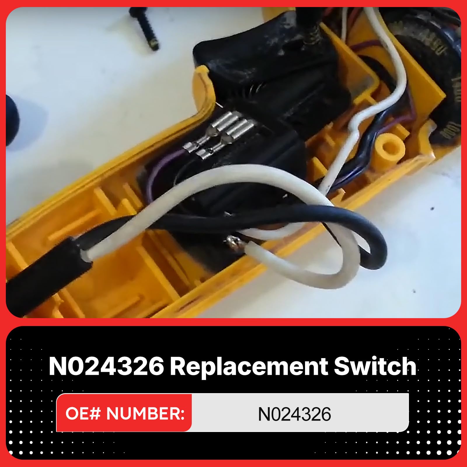 N024326 - Interruptor pulidor de repuesto para interruptor pulidor DeWalt DWP849, DWP849X, DWP849X-AR, DWP849X-B2, DWP849X-B3, DWP849X-BR