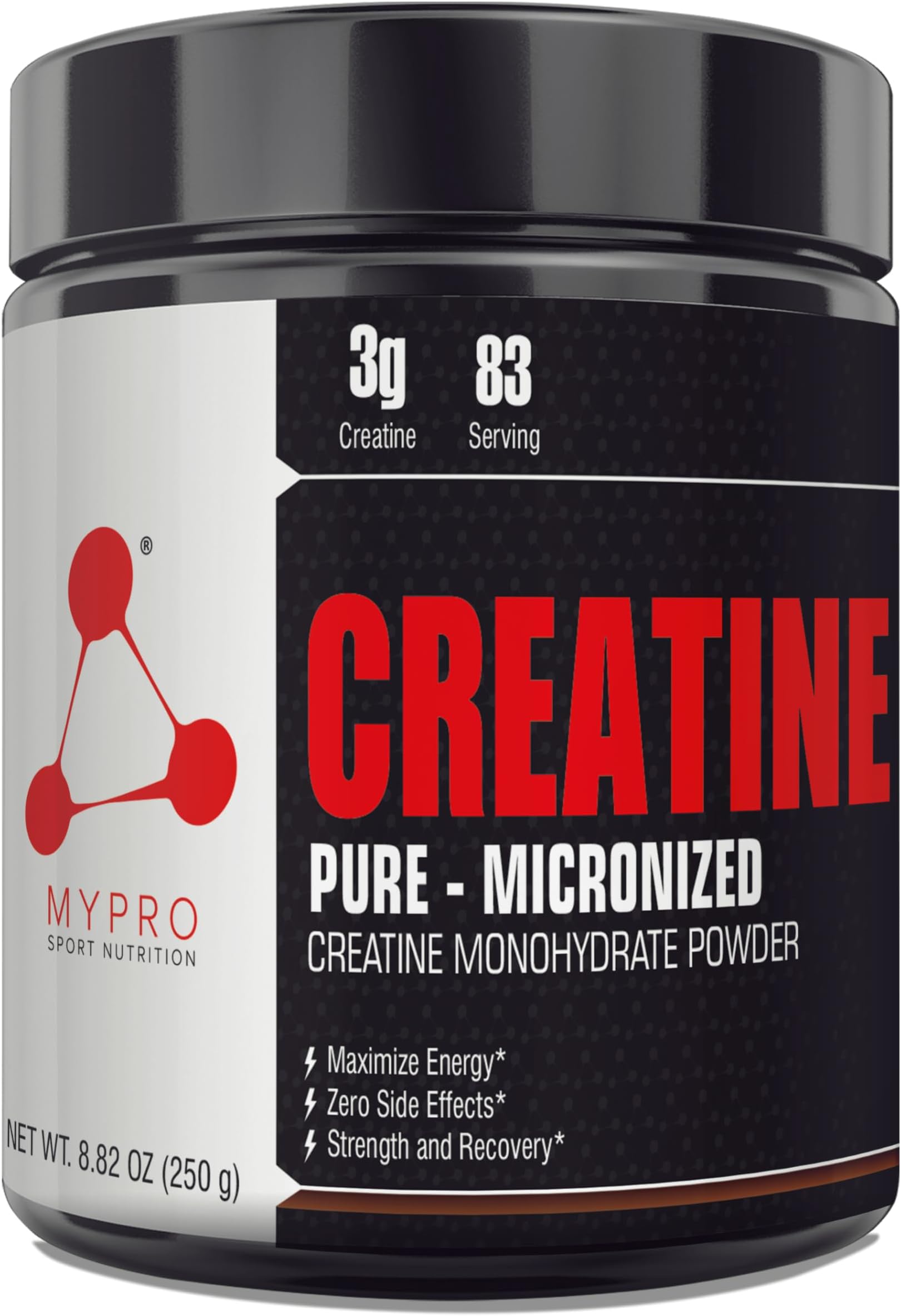Mypro Sport NutritionMicronized Creatine-83 Serving (250 Gm) Promote Rapid Recovery-Increase Strength-Reduce Fatigue-Lean Muscle Building-100% Pure Creatine-Supports Muscle Growth-Unflavored