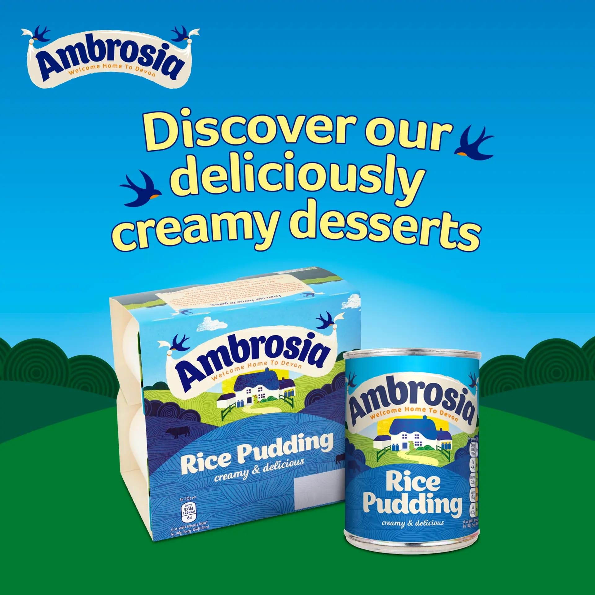 Ambrosia, Reis Pudding 400 g (12 Stück)