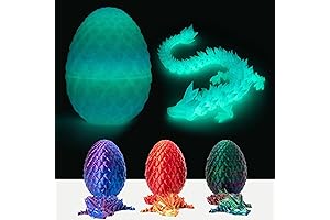 Luminous 3D-Printed Dragon Egg with Articulating Joints - A Glowing Gemstone on Your Desk