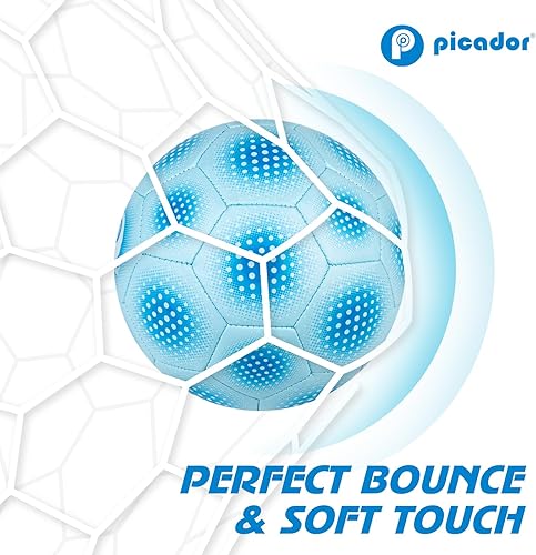 Miniatura 4 de PP PICADOR Balón de fútbol de tamaño 4, pelotas de fútbol para niñas, niños, jóvenes, niños, entrenamiento, escuela, interior y exterior, pelota de