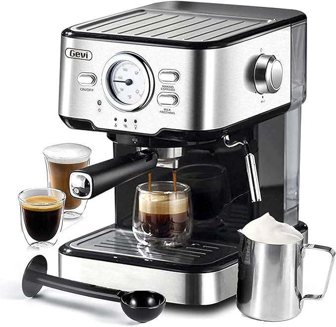 Gevi Espresso Machine 15 Bar Pump Pressure, Expresso Coffee