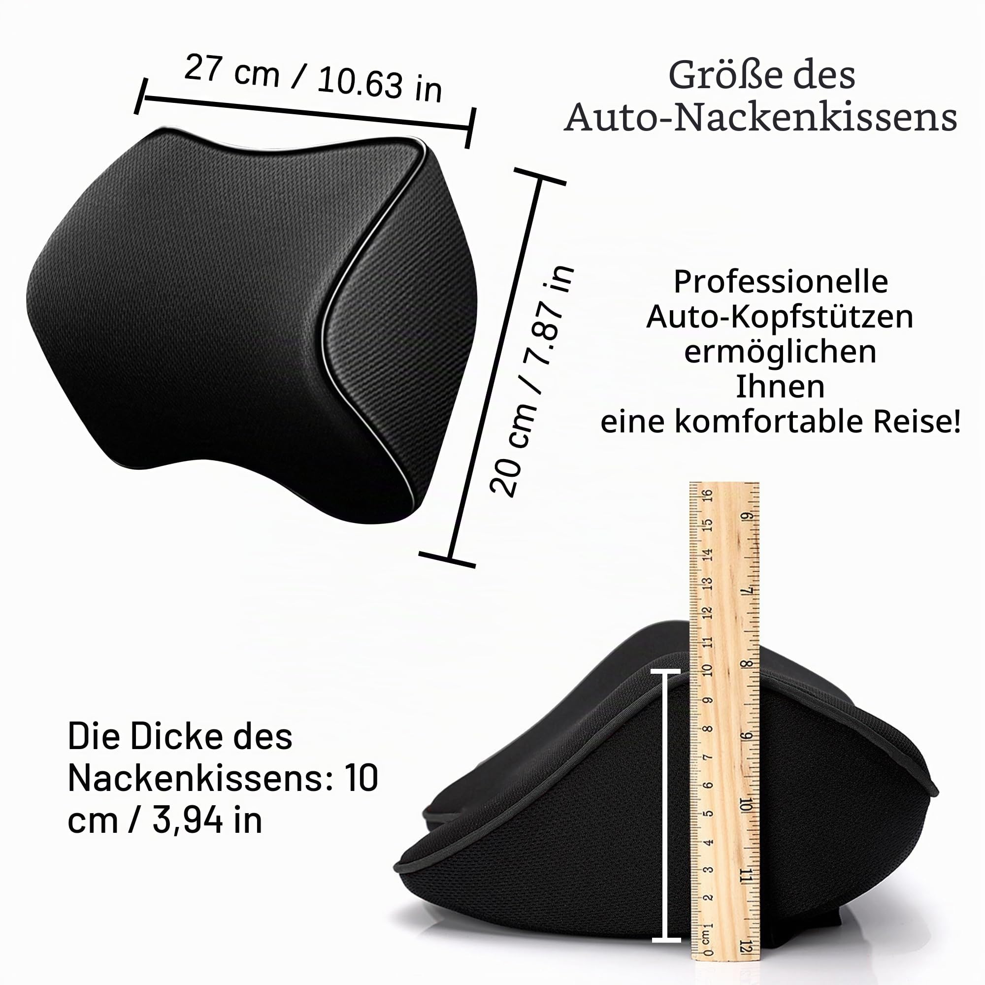 duoyif Auto Kopfstütze Kissen Auto Nackenkissen, Nackenstütze Auto Memory Foam Autositz Nackenkissen, Reisekissen Auto Reise Nackenkissen für Fahren Büro Gaming Sitz, Schützen Sie die Halswirbelsäule