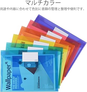 Amazon | ZCZN 書類収納 クリアホルダー マジックテープ式 クリア