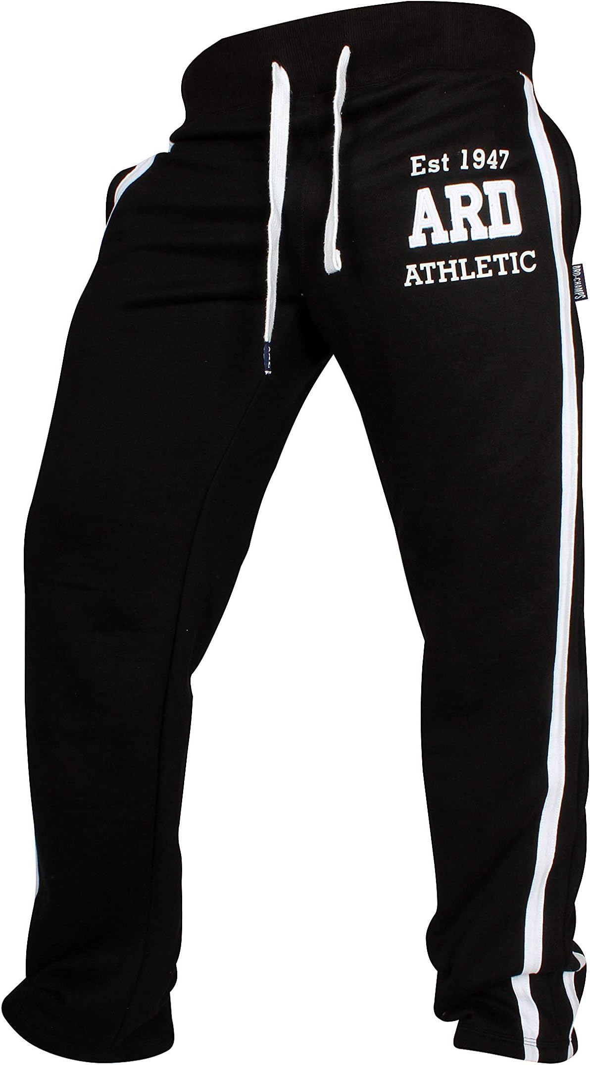 ARDMen's Fleece Joggers Track Suit Bottom Jogging Exercise Fitness Boxing MMA Gym Sweat Fleece Trousers (Black, XXL (38-40
