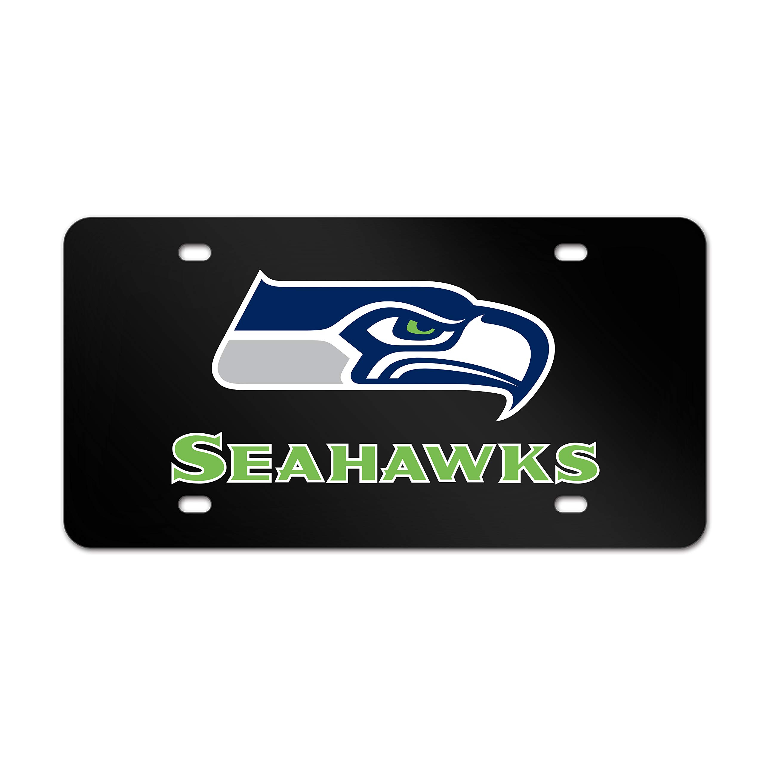 Black Metal Sturdy Tag License Number Plate Cover for Seahawks Fans
