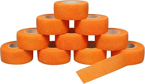 Miniatura 9 de Vendaje autoadhesivo cohesivo, transpirable, autoadherente para esguinces, hinchazón y dolor en muñeca y tobillo, 10 unidades, 1 pulgada x 14.7 pies