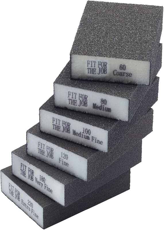 Creavvee 4pcs Abrasive Sanding Sponge Blocks With Wet And Dry Dual-Use, Washable And Reusable - View #9