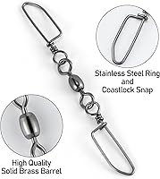 Vista 3 de Alwonder Paquete de 30 giros de doble presión, clips de liberación de línea de tablero de arrastre, broches de acero inoxidable de alta resistencia