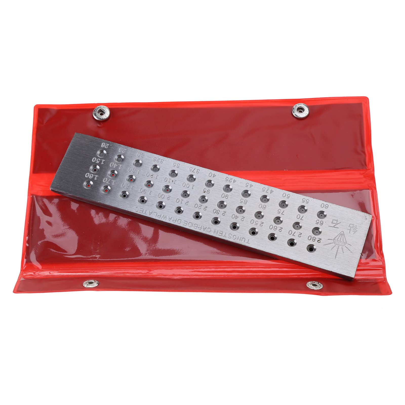 Drahtziehplatte mit 39 runden Löchern, 0, 26–2, 8 mm, Wolframkarbid Drahtziehplatte, Schmuckherstellung, poliertes, glattes Loch, Harzform Tablett Set