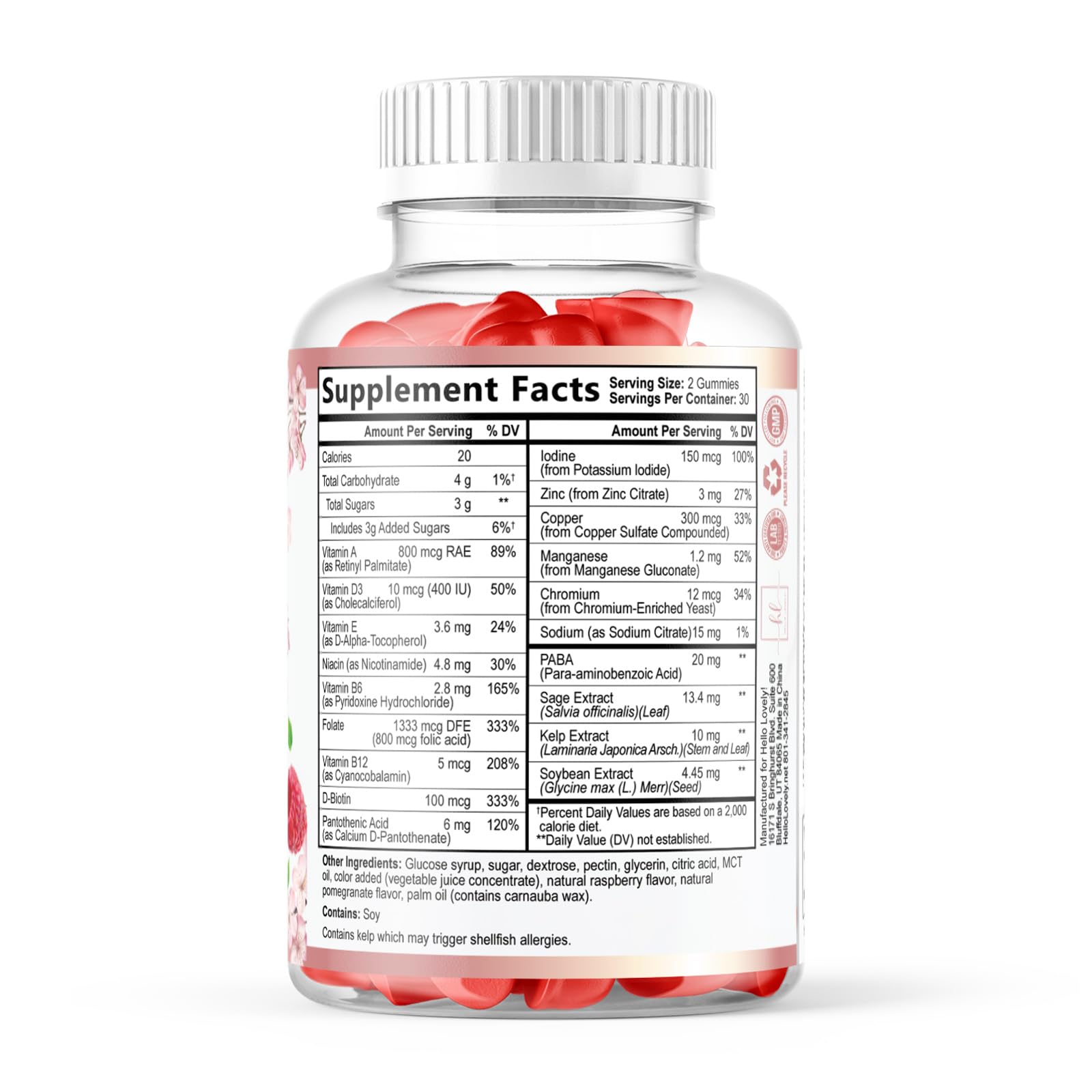 Menopause Supplements for Women Gummies - Complete Natural Mild Hot Flashes & Night Sweats Support, 16 in 1 Multi-Benefit Female Menopause Relief Gummy, Support for Balance & Energy - 60 Gummies