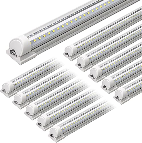 Miniatura 18 de Barrina T8 Luz LED para Taller 4 Pies, 40W 5500LM 5000K, Cubierta Transparente, Luces de Techo para Garaje, Lámpara LED en Forma de V, Luces de