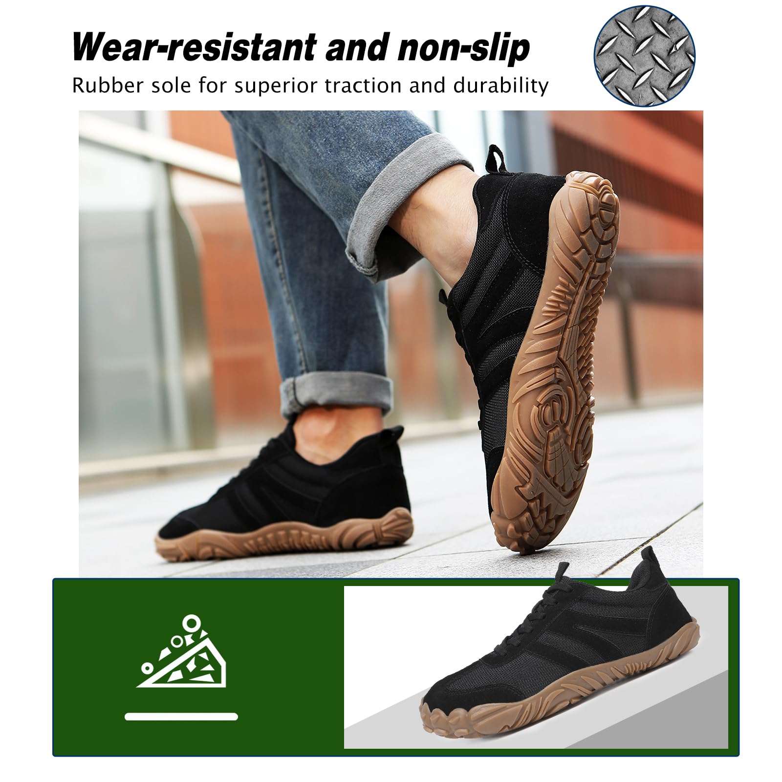 AONETIGER Chaussures Pieds Nus Homme Femme Légère Barefoot Shoes Respirantes Larges Chaussure Minimaliste Trail Antidérapante Extérieur Chaussures de Running GR.36-47 EU