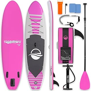 SereneLife Inflatable Stand Up Paddle Board - Wide Stable Design, Non-Slip Deck for Adults & Youth with Premium Paddle Board Accessories: Carry Bag, Dual Action Pump, Paddle, Ankle Leash - 10'6"
