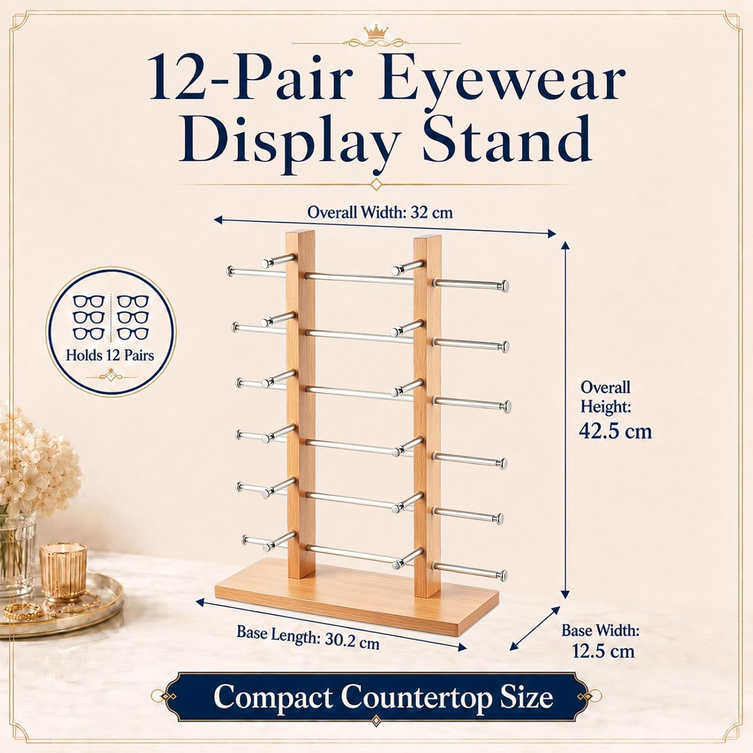 Mifoci Sunglasses Display Stand, Eyewear Organizer Rack,12 Pair