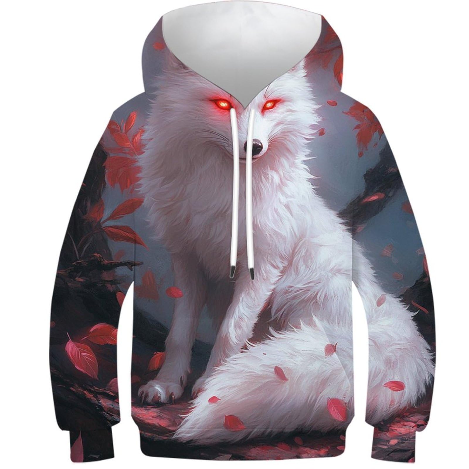 Sweat à Capuche Renard 3D Enfant 13-15 Ans - Pull Fleuri Unisexe - 6