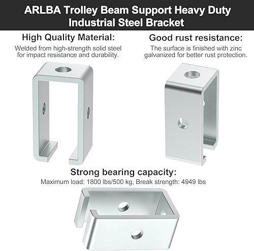 Miniatura 4 de Paquete de 4 soportes de soporte para pista de carrito de canal para todos los canales de puntal de 1-58 pulgadas, soporte de soporte de acero