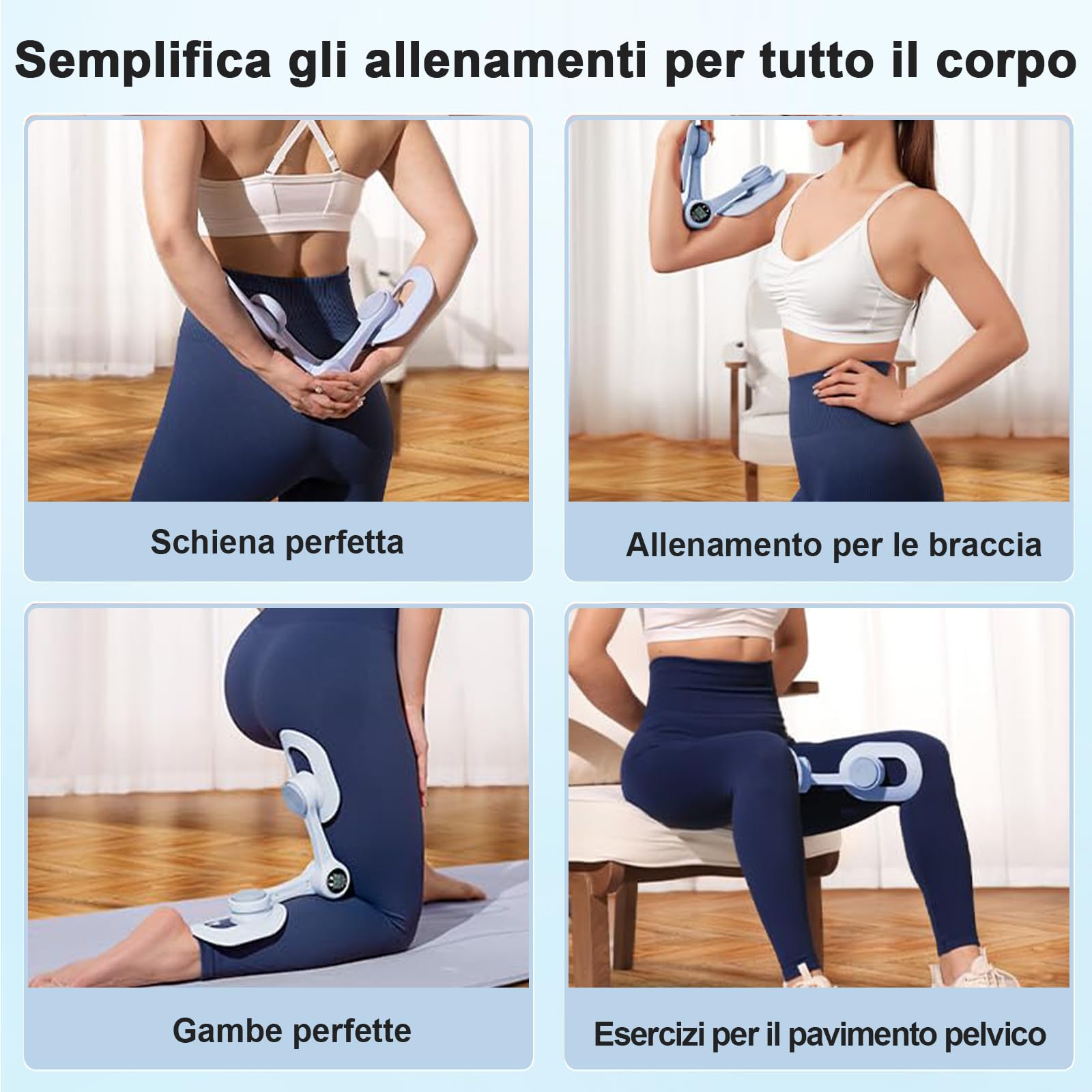 Allenatore Pavimento Pelvico con Contatore - Attrezzo per Glutei e Interno Coscia 360°, Riabilitazione Perineale e Muscoli Cosce Donna