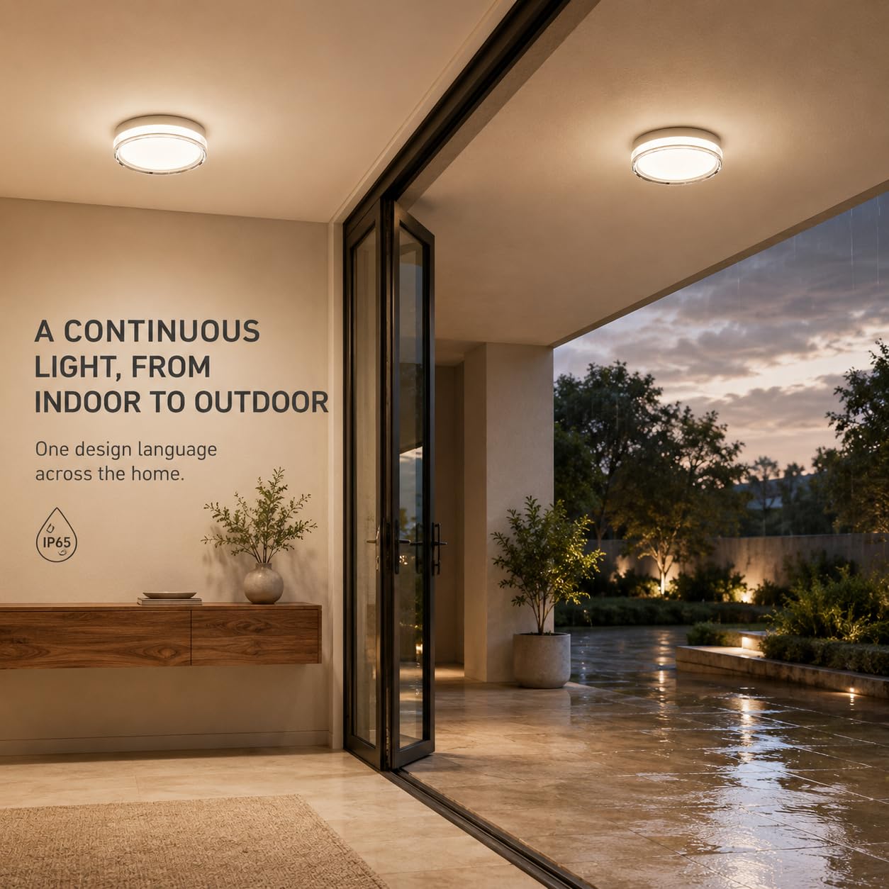 MARSI Plafoniera LED IP65 Ø30 cm 24W, 3 CCT 2800K 4000K 6000K | Bianca, installazione a soffitto o parete, per bagno, corridoio e balcone. Bordo in acrilico trasparente