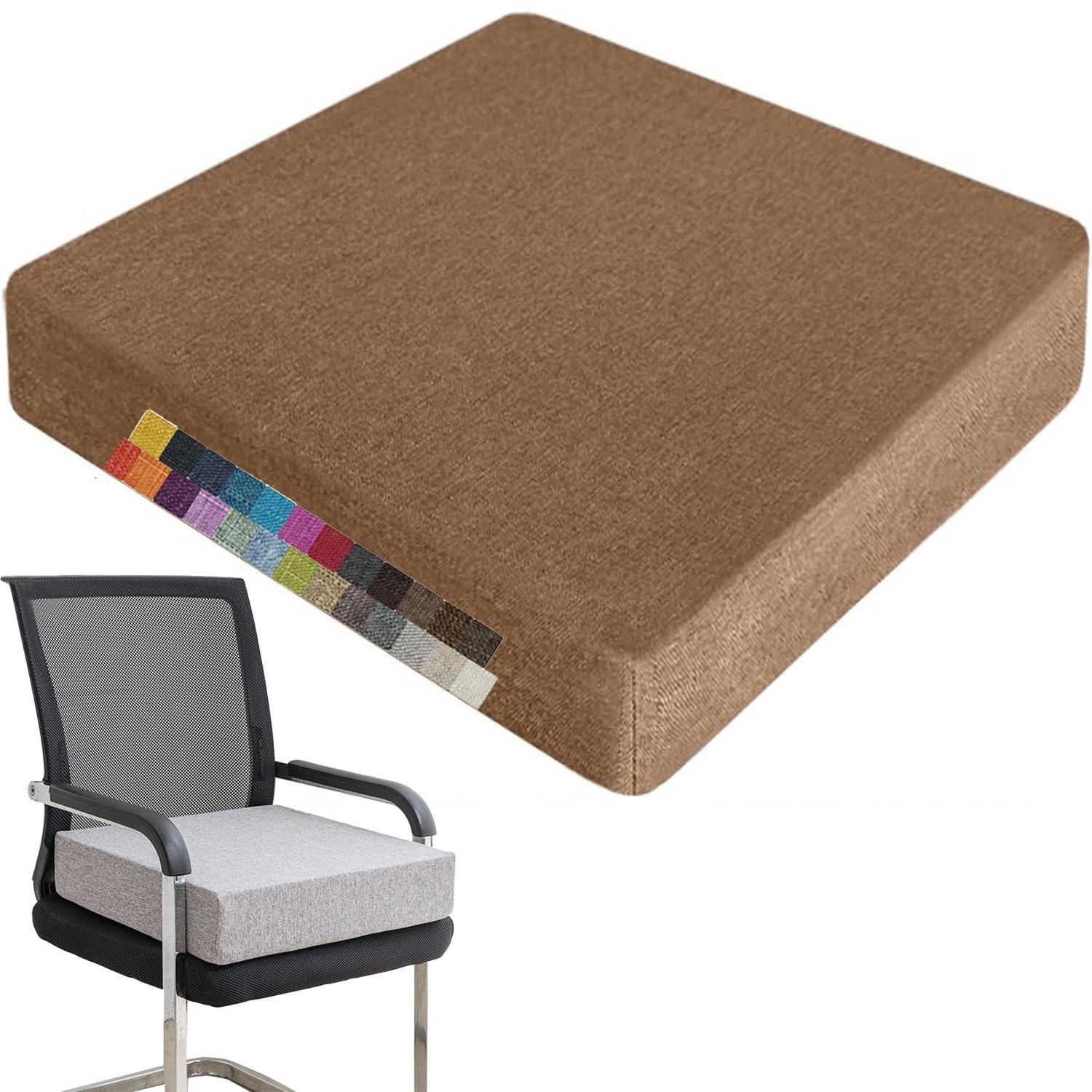 SVFOEBJM Memory Foam Chair Booster Cushion 50x50x10 cm NonSlip Zippered CoverThick Support for Patio Dining Room and Office UseUltimate Comfort & Style