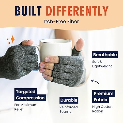 Miniatura 29 de Dr. Frederick's Original Grippy - Guantes de artritis para mujeres y hombres, guantes de compresión antideslizantes para aliviar el dolor