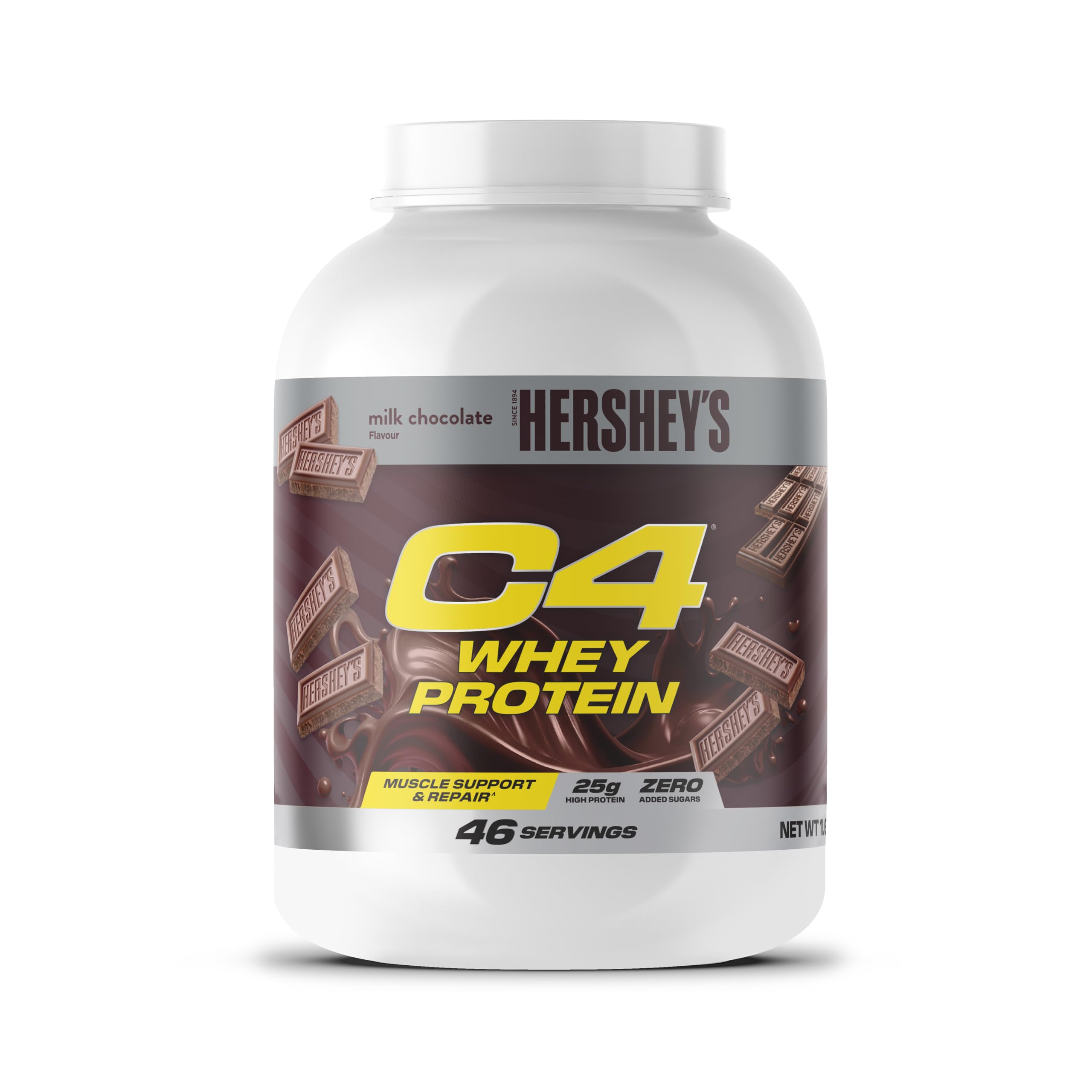 Cellucor C4 Proteine del siero di latte in polvere, gusto cioccolato Hershey's, 25 g di proteine, a basso contenuto di zuccheri, per il recupero post-​allenamento, 46 porzioni