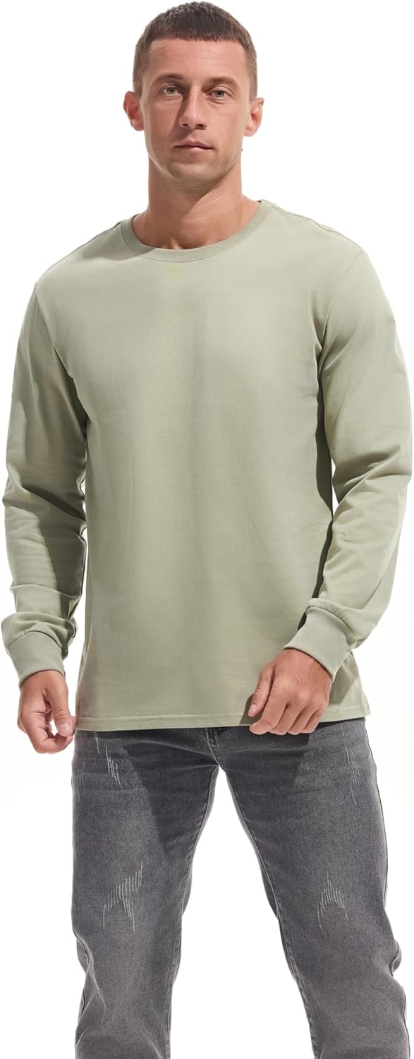 VEIISAR Men's Heavy Weight Crew Neck T-Shirt Mens Premium Cotton Tee - Pre Shrunk S-3XL - Image 3