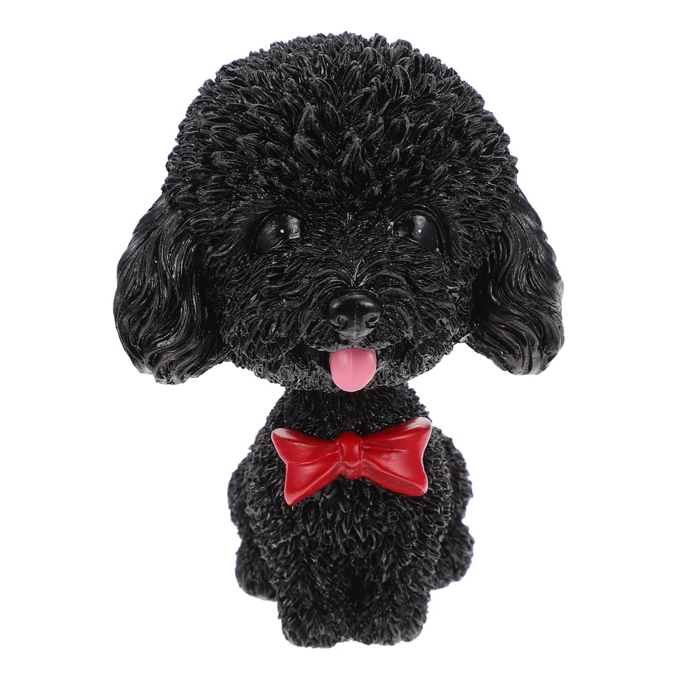SHINEOFI Figurina in Resina Nera a Forma di Cane Che Annuisce, Cucciolo Che Scuote La Testa, Decorazione per Cruscotto Auto, Barboncino Nano, 1 Pezzo