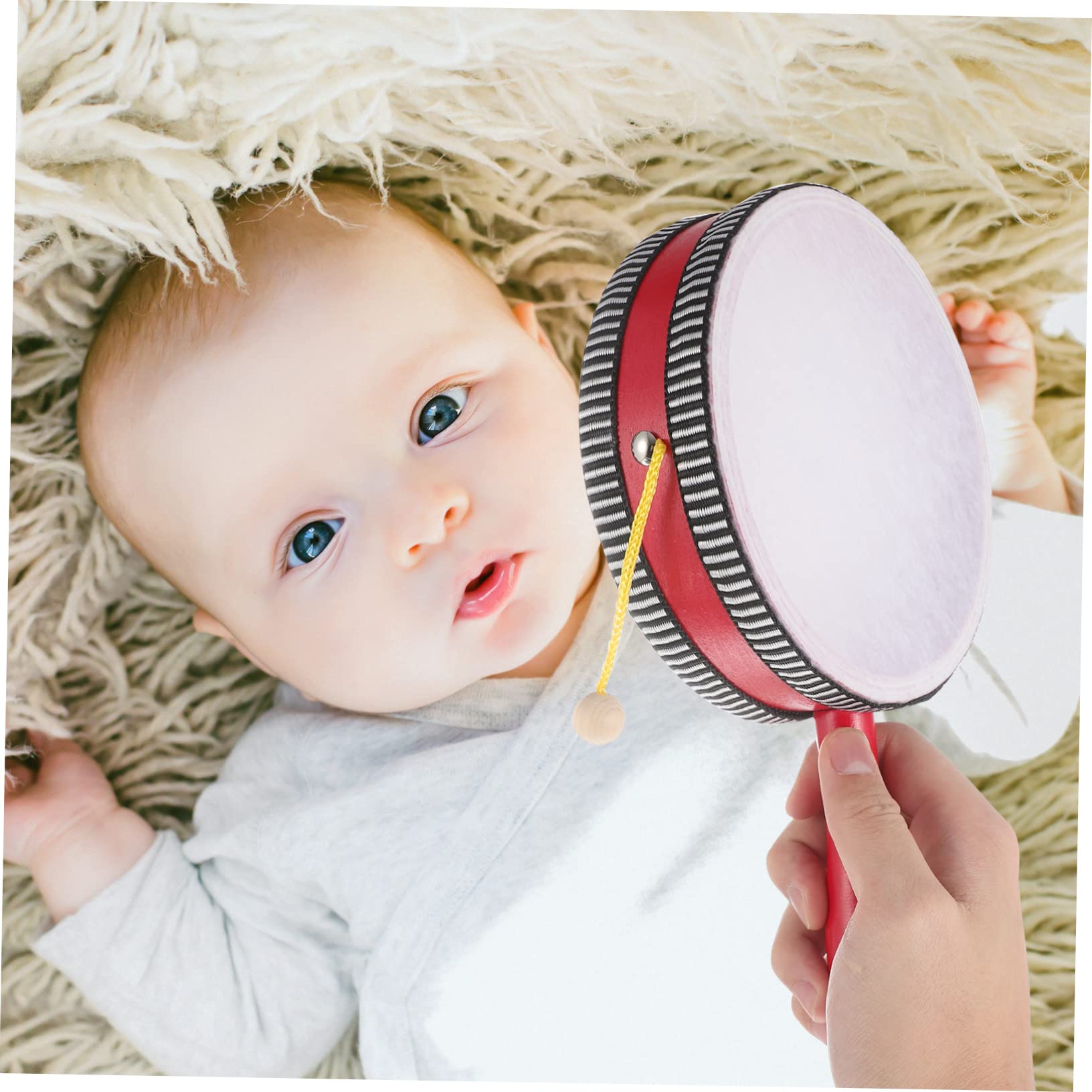 GALPADA Practical Educational Rattle Drum Musical Hand Drum for Lightweight Percussion Instrument for Indoor Parties and Developmental Learning