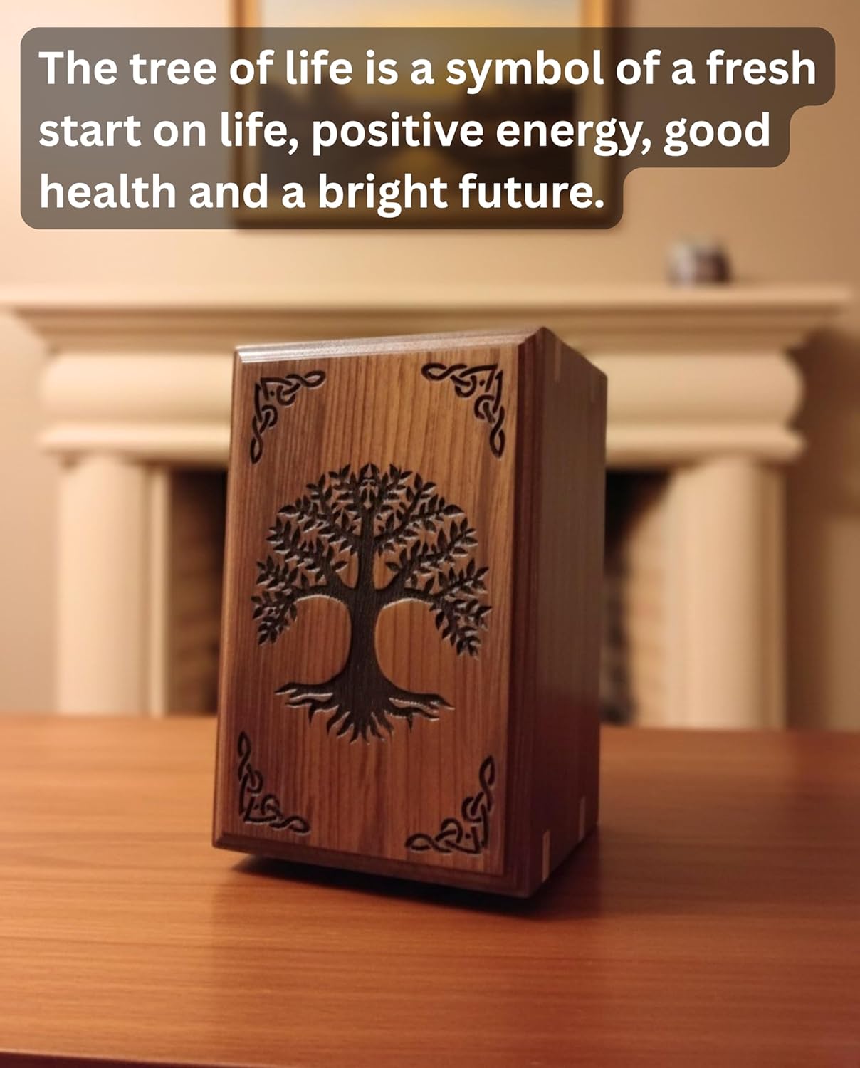 Wooden Urn for Human Ashes | Tree of Life Wooden Urns Handcrafted Funeral Cremation Urn for Ashes Rosewood Cremation Urns Decorative urn-Keepsake Cremation urn Box 6''x4''x3''