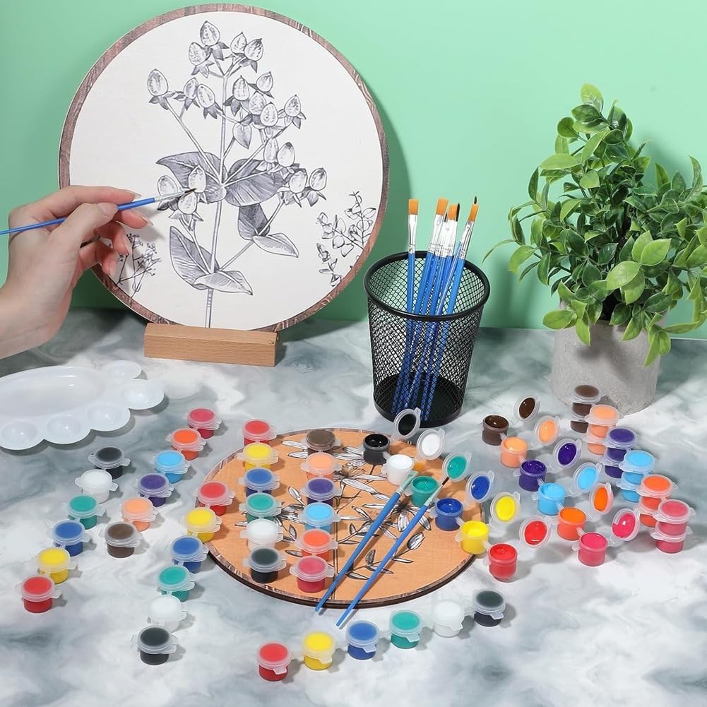 Juego de Pintura Acrílica (30 Piezas), 12 Colores para Kit de Pintura en Casa, Incluye 420 Tiras de Almacenamiento para Niños