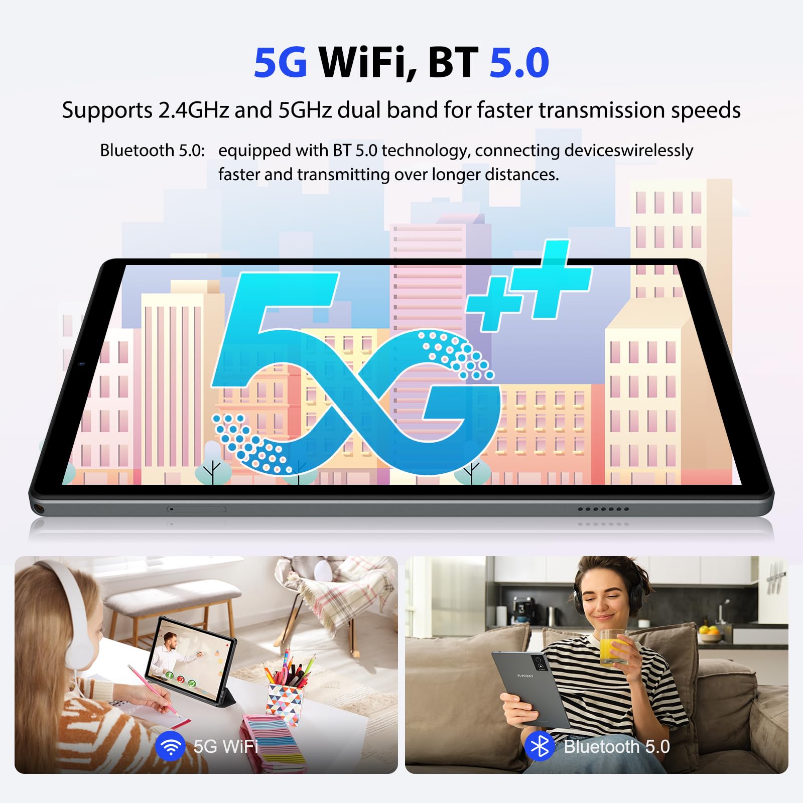 LEVIRTU 10.4 Pollici Android 15 Tablet, 5G WiFi, Tablet in Offerta 36GB RAM+256GB ROM (2TB TF) 2.0GHz Octa-Core, INCELL 2000x1200 FHD, 8000mAh/8+13MP/GPS, con Tastiera+Mouse+Caso(Grigio)