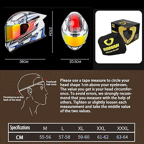 Miniatura 2 de Cascos Bluetooth de cara completa para motocicleta, cascos para motos aprobados por DOT, viseras antivaho abatibles, casco de motocicleta para