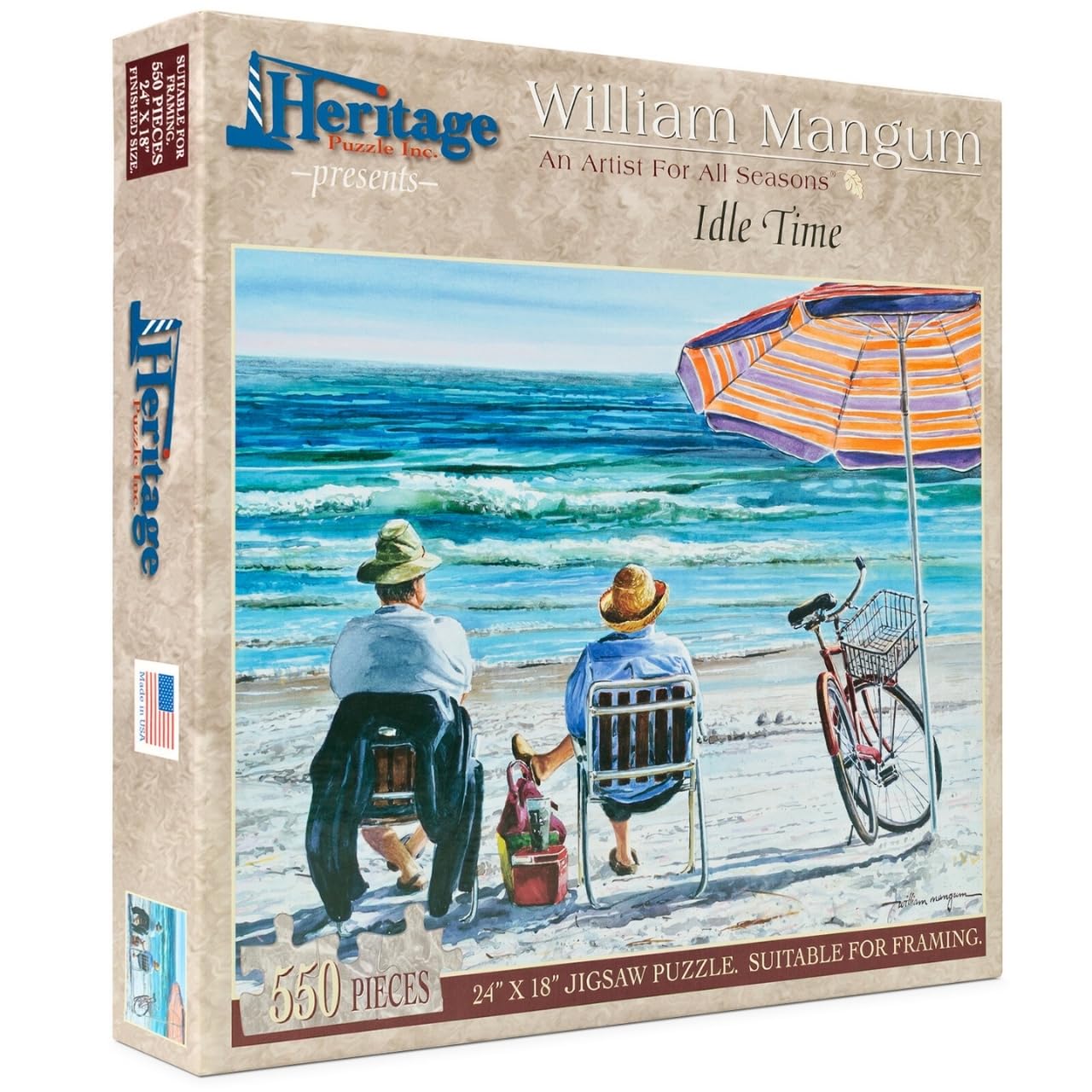 Amazon.com: Heritage Puzzle Idle Time by William Mangum 550 Pieces