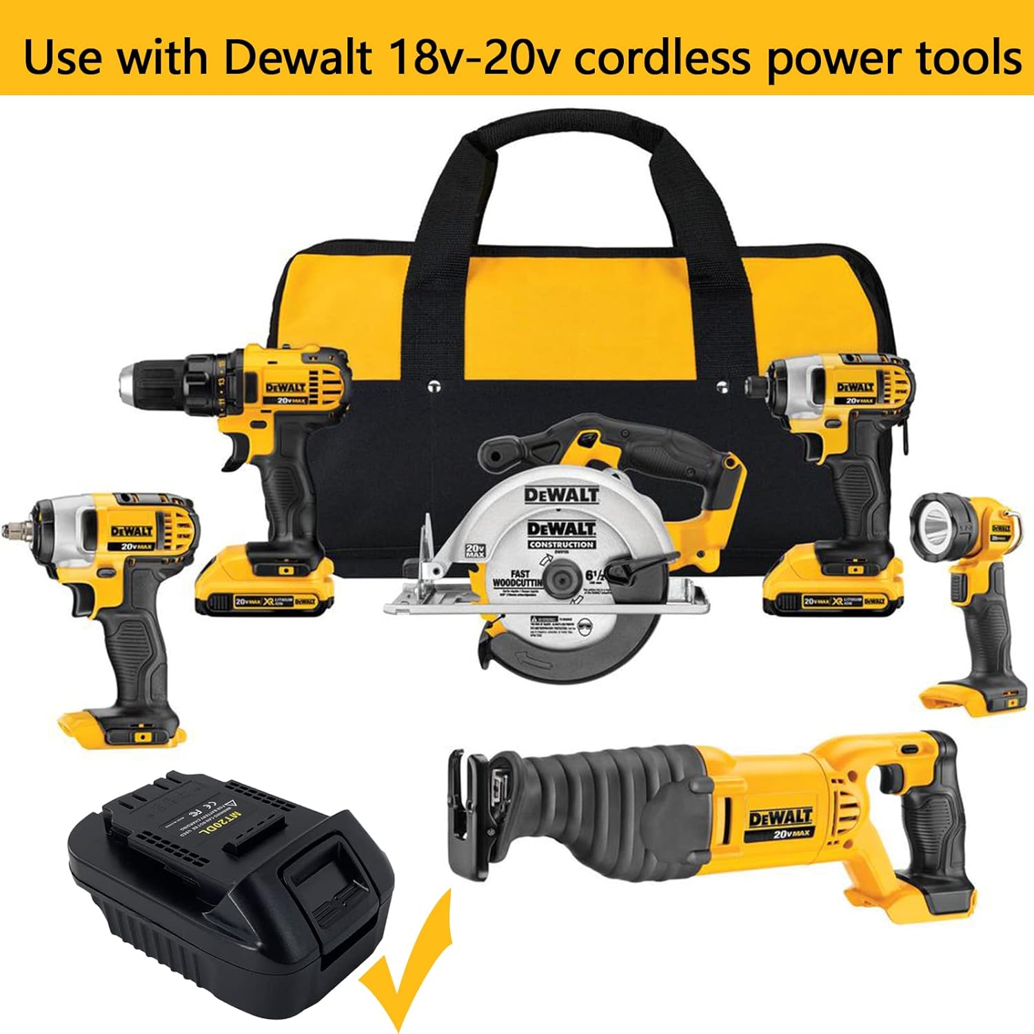 MT20DL Battery Adapter, Compatible with Makita 18v Lithium Battery, Convert to Dewalt 18v-20v Lithium Batteries, Work Compatible with Dewalt 18v-20v Cordless Power Tools