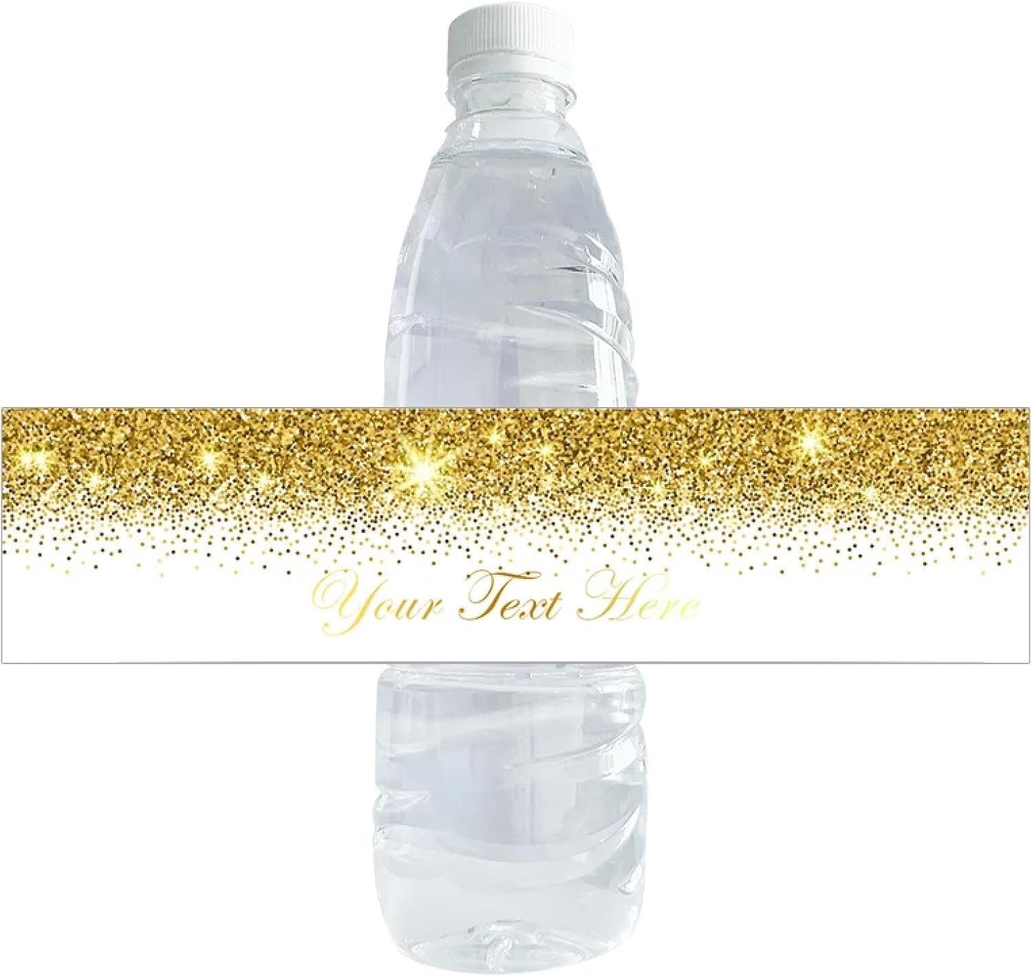 Personalised Water Bottle Labels – 50/100 Pieces Luxury Pattern Text Date Customize Adhesive Bottle Labels, Customize Birthday Christening Wedding Bar Mitzvah Deco, Style C