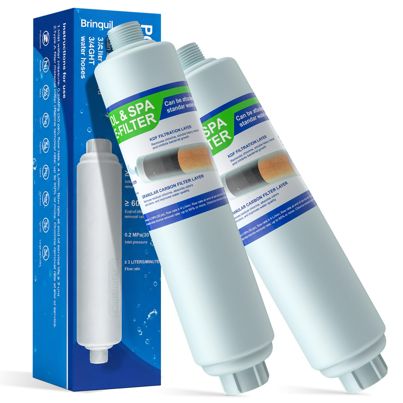 Filtre de tuyau de jardin pour remplissage de piscine, d'aire de bains chauds ou de spa, réduit considérablement les sédiments, le chlore